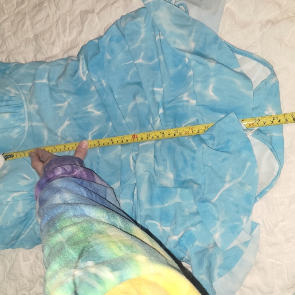 New Torrid Blue Push Up One-Piece Skirted Swimsuit 0 0X - Picture 7 of 12